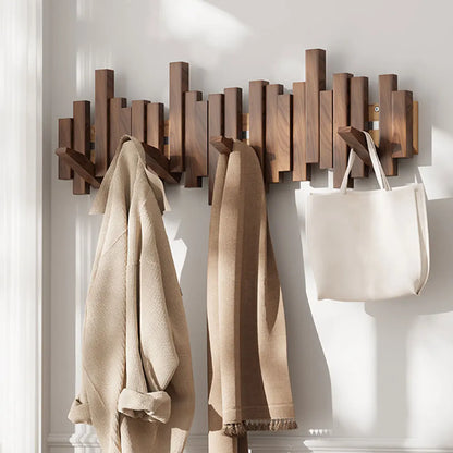 Wooden Piano Coat Rack Wall Hanging Keys Clothes Hook Storage Shelf Multifunctional Over The Door Hat Scarf Display Hanger