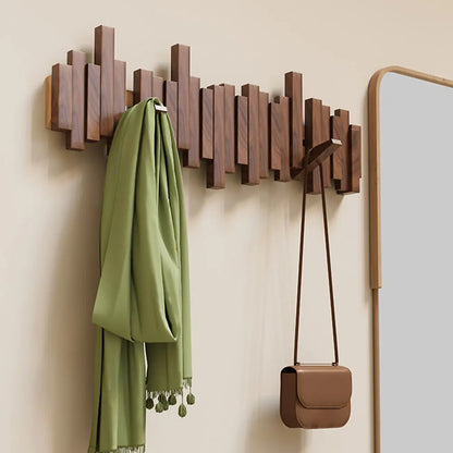 Wooden Piano Coat Rack Wall Hanging Keys Clothes Hook Storage Shelf Multifunctional Over The Door Hat Scarf Display Hanger