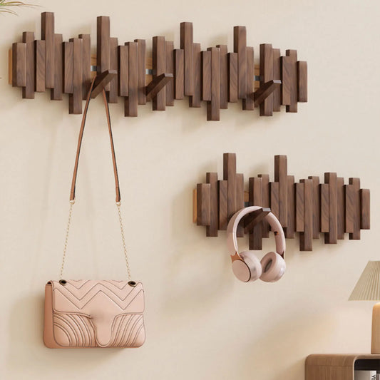 Wooden Piano Coat Rack Wall Hanging Keys Clothes Hook Storage Shelf Multifunctional Over The Door Hat Scarf Display Hanger